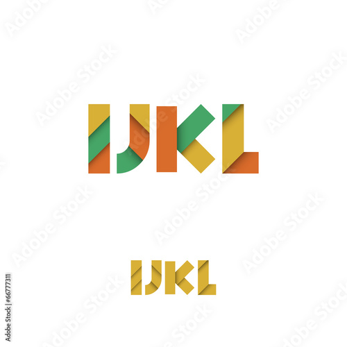 I J K L Modern Colored Layered Font or Alphabet