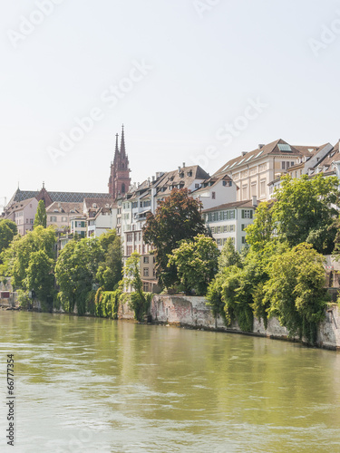 Basel, Altstadt, Münster, Kirche, Rhein, Sommer, Schweiz