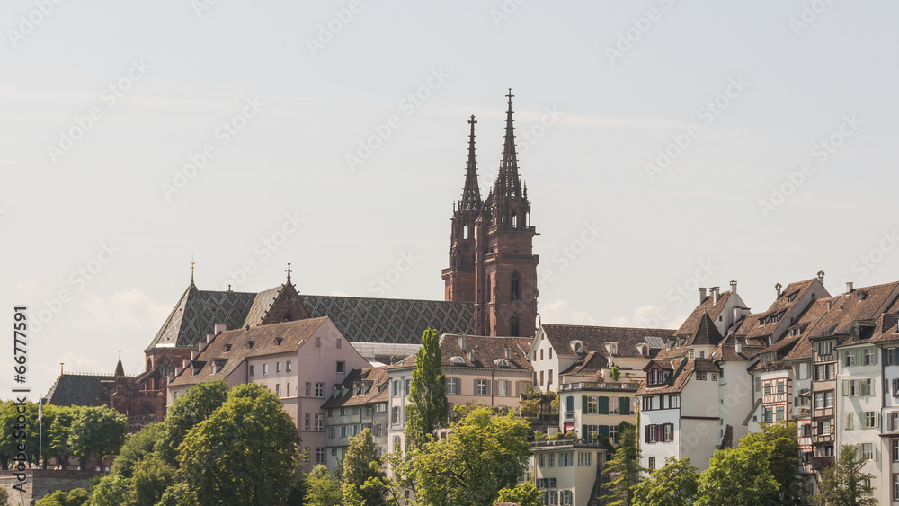 Basel, Altstadt, Münster, Kirche, Rhein, Sommer, Schweiz