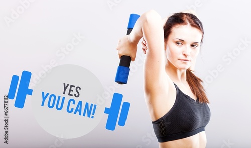 Yes you can, woman with dumbbell