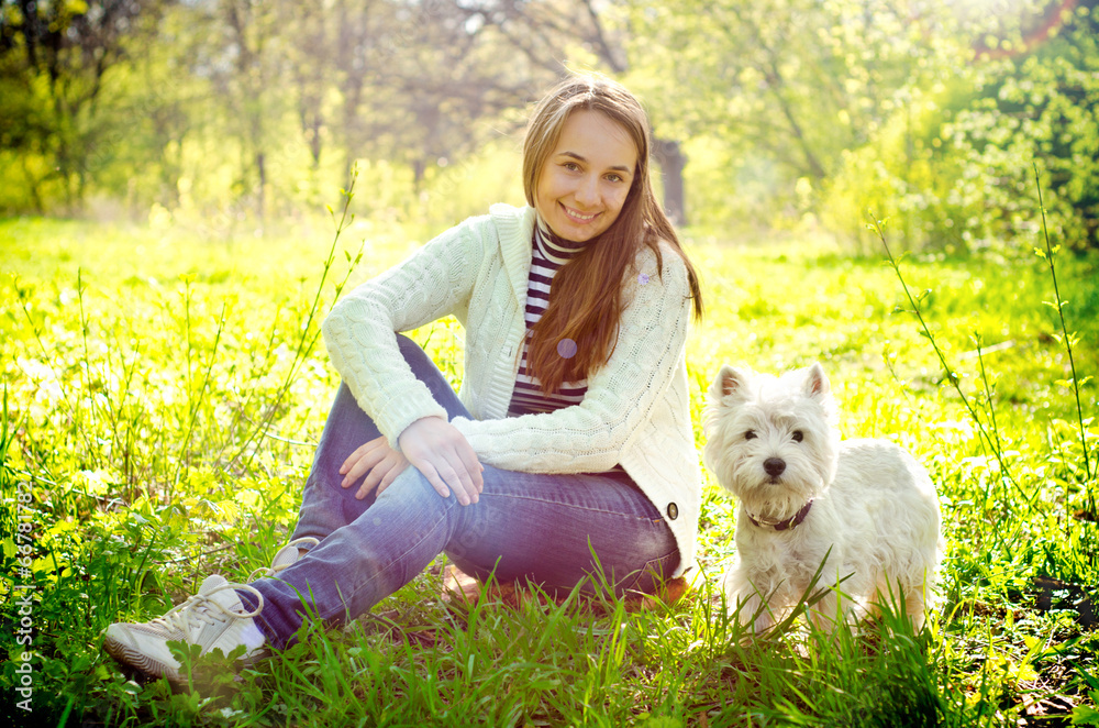 woman with terrier woman with terrier
