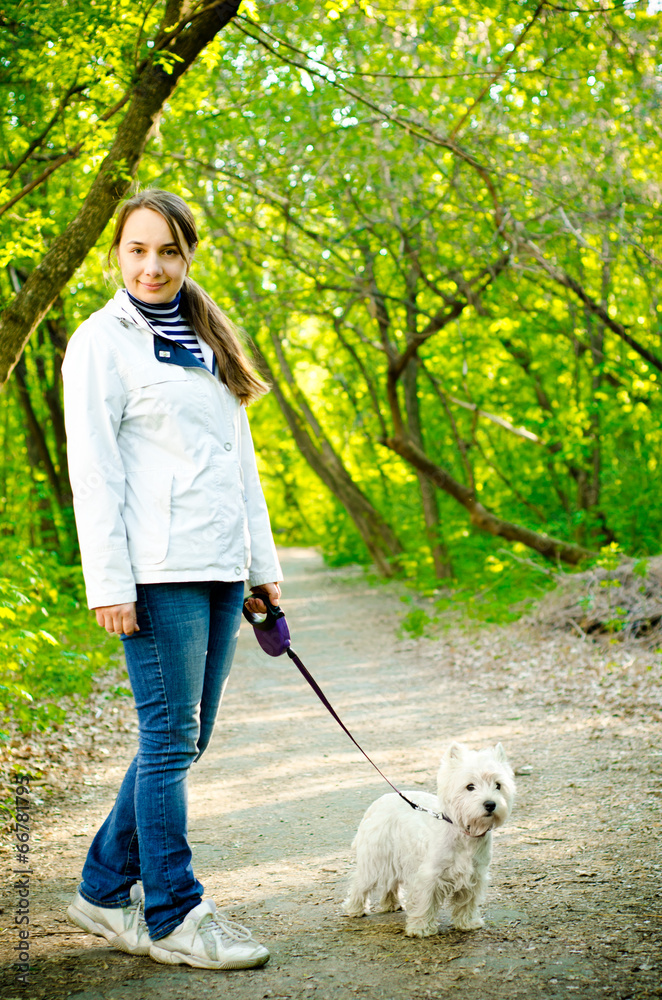 woman with terrier woman with terrier