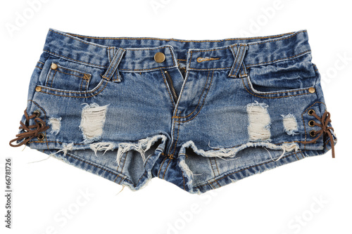 Old worn jean shorts