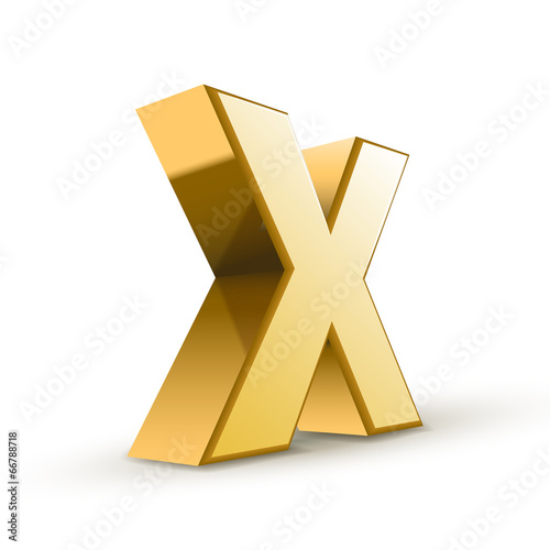 3d golden letter X