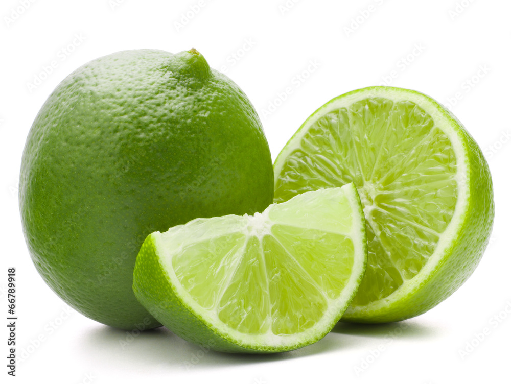 Citrus lime fruit isolated on white background cutout Citrus lime fruit isolated on white background cutout