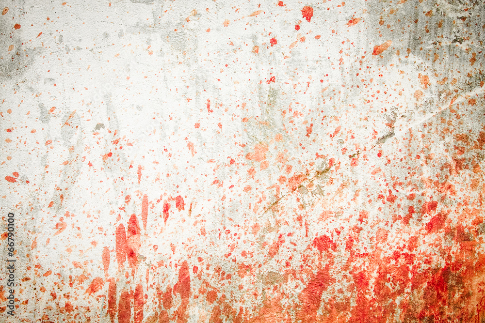Naklejka premium Concrete wall with blood splatters