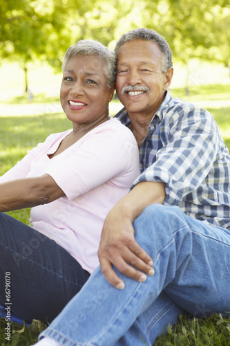 Senior couple portrait outdoors