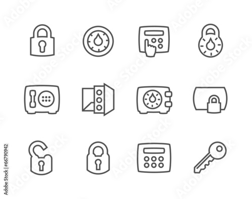 Outline Keys and Locks Icons