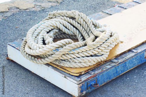 White rope on pier