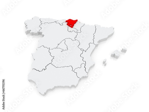 Map of Basque Country. Spain.