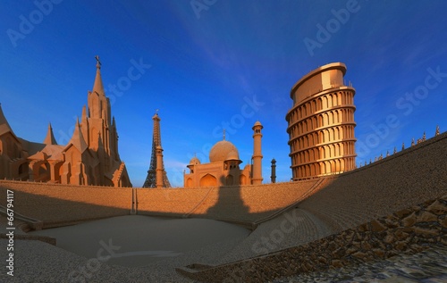 Monumentali castelli di sabbia 3d photo