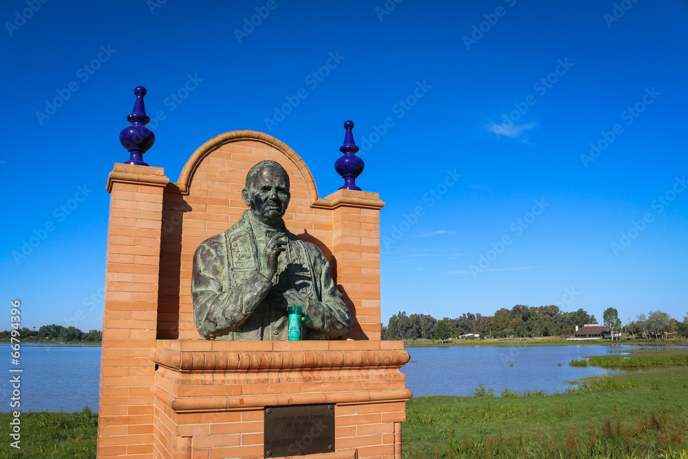 Statue Buste pape El Rocio - obrazy, fototapety, plakaty 