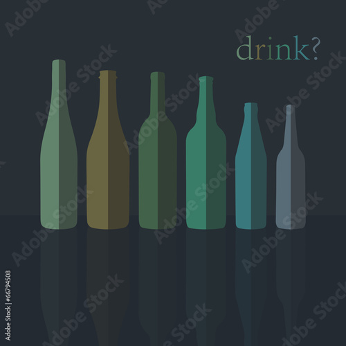 Bottles Icons. Flat Design. vector