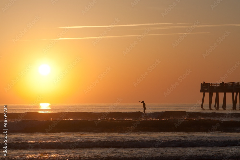 Surfing at Sunrise