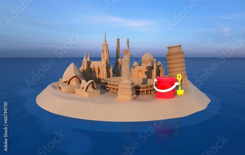 Monumentali castelli di sabbia 3d photo