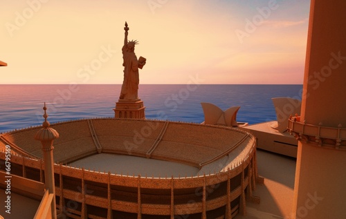 Monumentali castelli di sabbia 3d photo