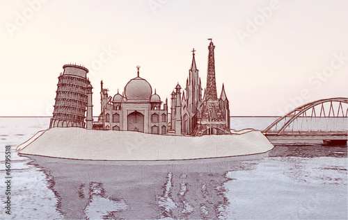 Monumentali castelli di sabbia 3d photo