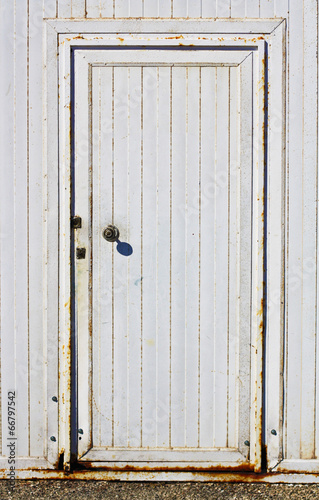 Old white door