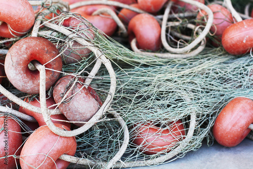 Fishing nets in the harbor
