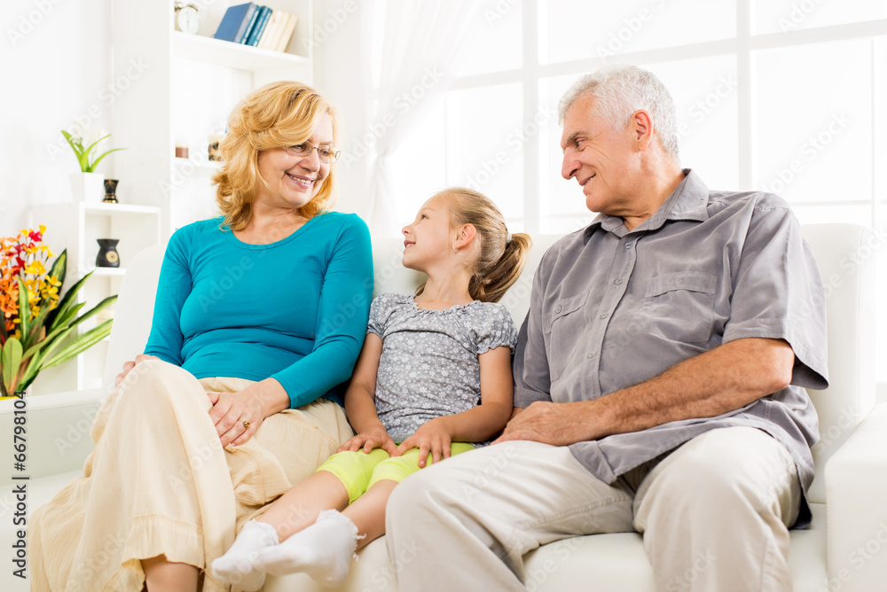 Grandparents with little girl Grandparents with little girl
