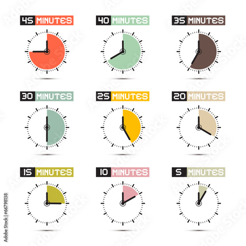 Clock Face Vector Illustration Set