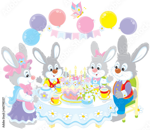 Obraz na płótnie zabawa balon zabawny uroczysty królik
