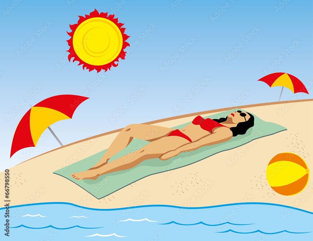 Fototapeta premium Person taking sun bather