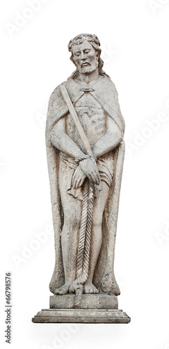 statue of the saint is isolated on a white background