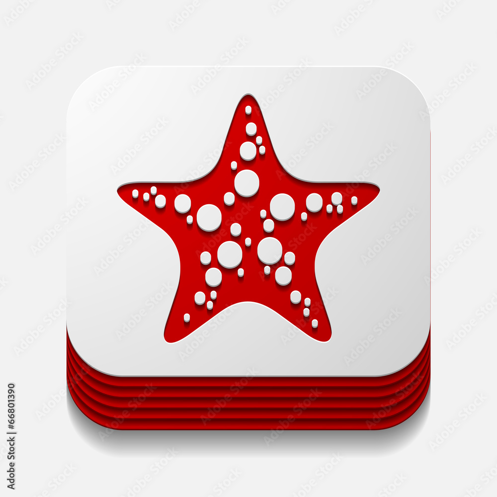Obraz premium square button: starfish