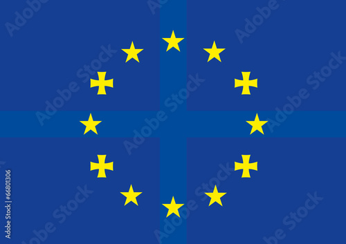 european union and georgia flags