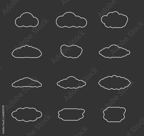 Flat design cloudscapes collection