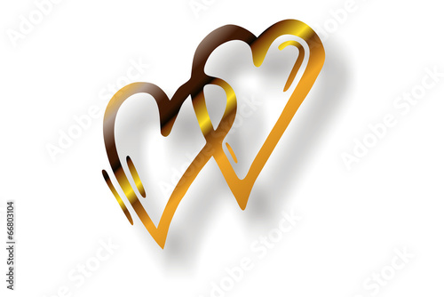 goldenes doppeltes Herz