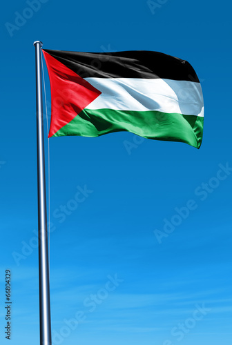 Foto Palestinians flag waving on the wind