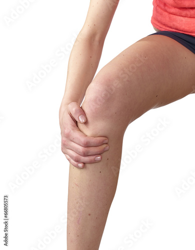 Acute pain in a woman knee.