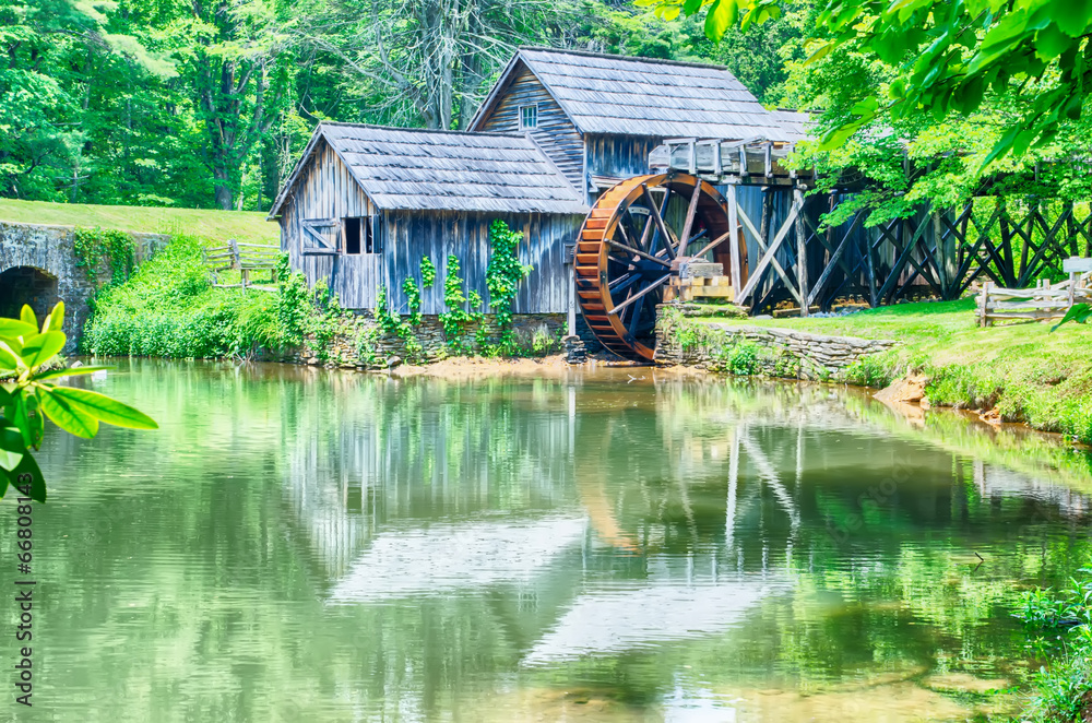 Historic Edwin B. Mabry Grist Mill (Mabry Mill) in rural Virgini