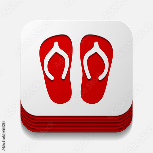 square button: slippers
