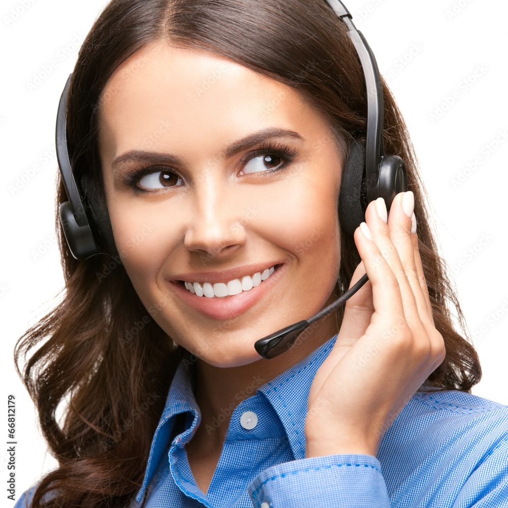 Customer support phone operator, isolated Customer support phone operator, isolated