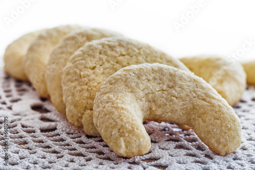 Sweet rolls on white background photo