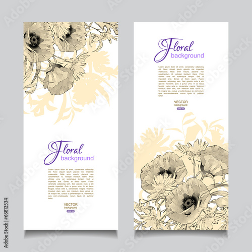 Fototapeta Naklejka Na Ścianę i Meble -  Vector Vintage Floral Banner