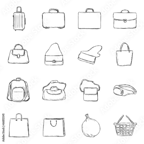 Vector Set of Sketch Bags Icons