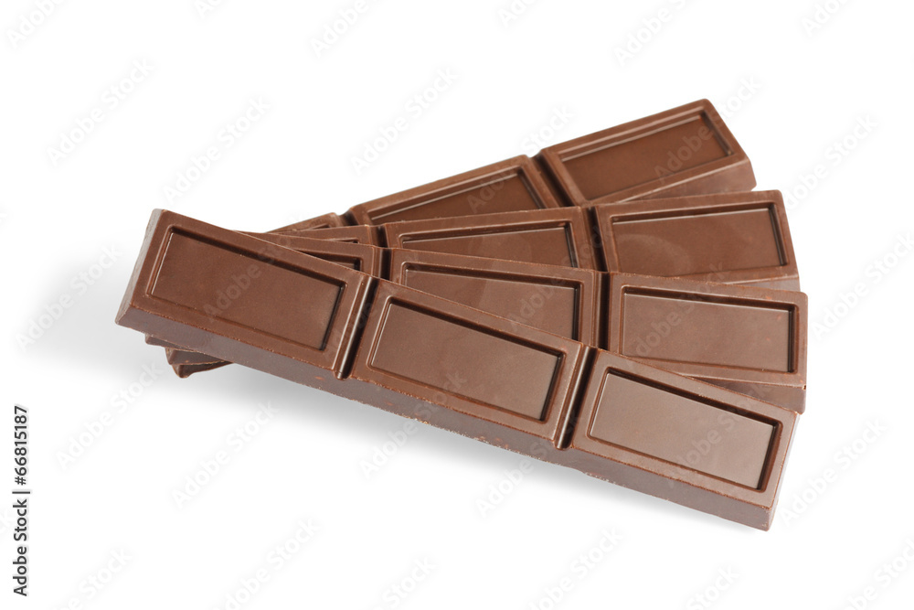 Obraz premium Chocolate bars isolated on white background