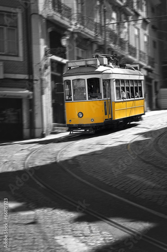Famous Tram number 28 in Lisbon