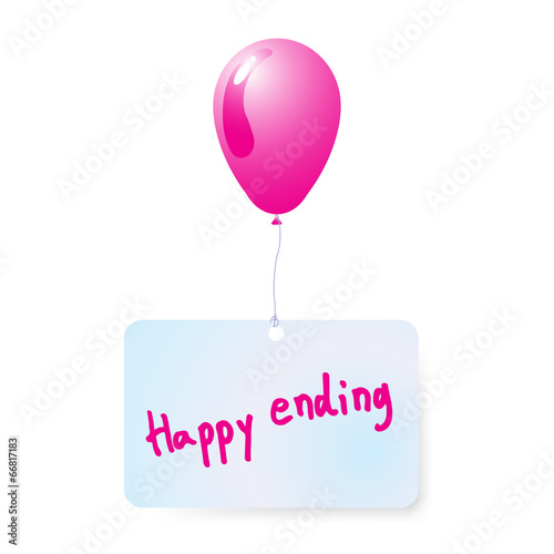 balloon with happy ending  tag vector