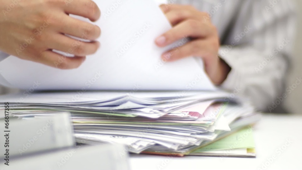 Man looking for documents