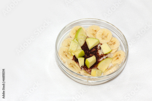 Oatmeal in a glass bowl