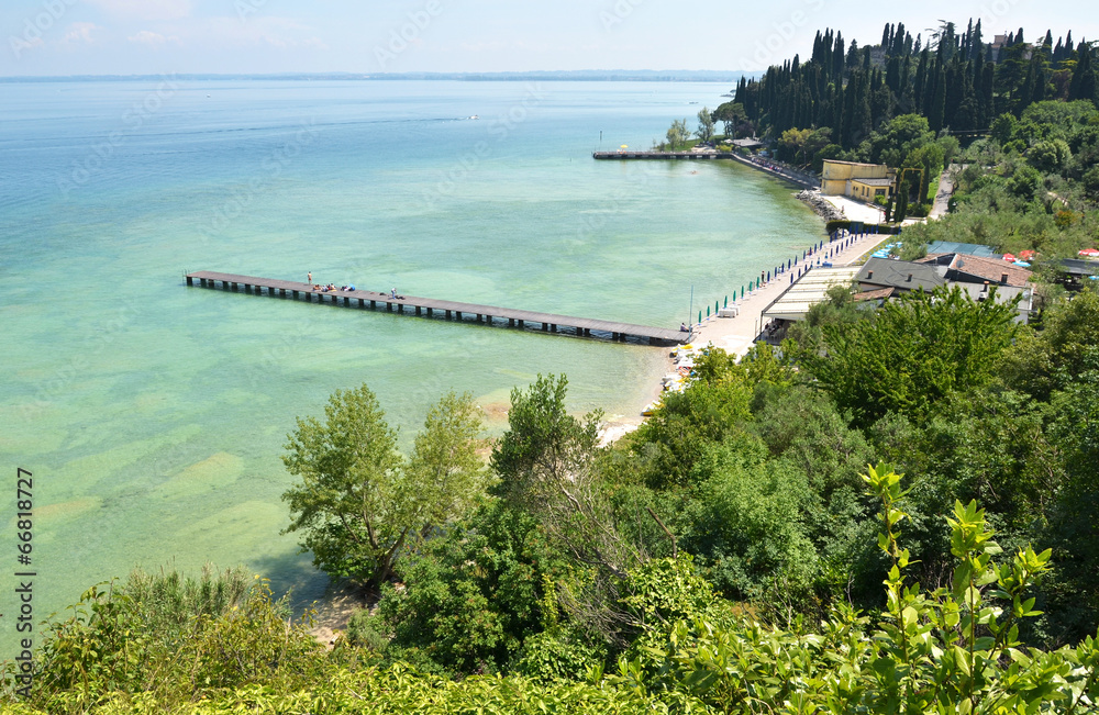 Beach of Sirmione town. Lake Garda, Italy Beach of Sirmione town. Lake Garda, Italy