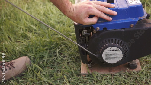 Industrial Pull Start Generator Close Up