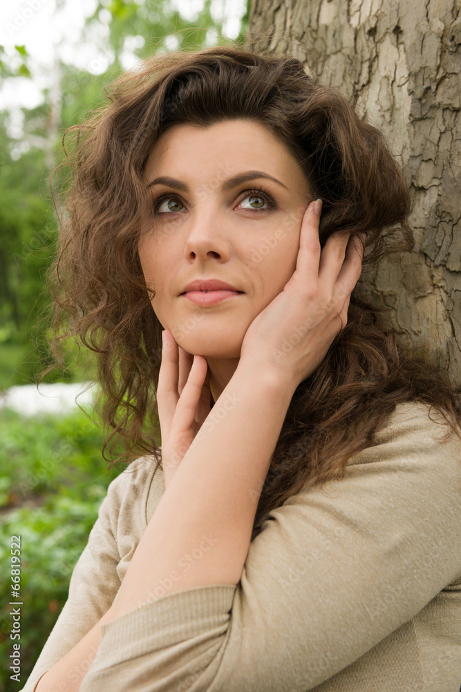 beautiful woman in park