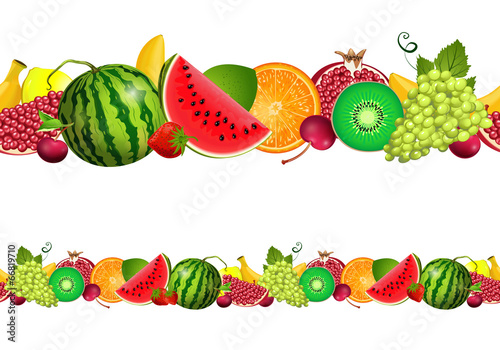 seamless border of fruit