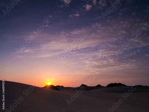 Morgend  mmerung in den D  nen von Maspalomas